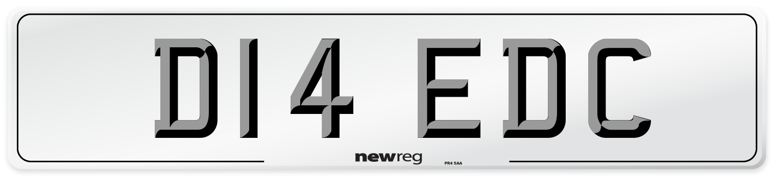 D14 EDC Number Plate from New Reg